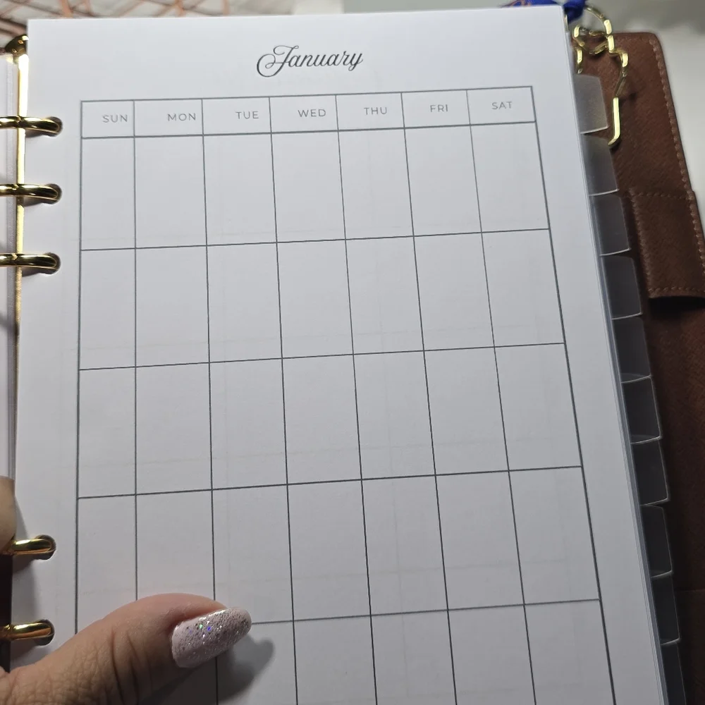 New Planner Inserts 12 Month -Made To Order